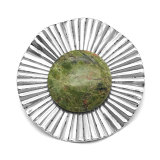 stainless steel Stripe  Agate snap buttons Natural stone DIY  fit 20mm snap button charms