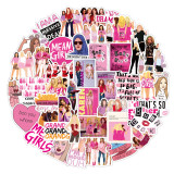 50 sheets of Mean Girls graffiti stickers, waterproof luggage, laptop, scooter, water cup stickers
