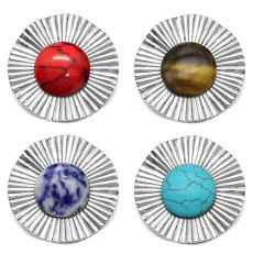 stainless steel Stripe  Agate snap buttons Natural stone DIY  fit 20mm snap button charms