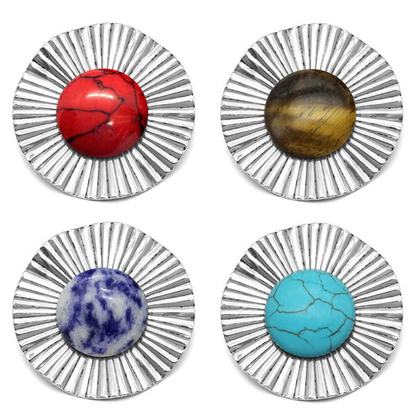 stainless steel Stripe  Agate snap buttons Natural stone DIY  fit 20mm snap button charms