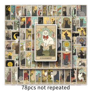 78 cat tarot graffiti stickers cartoon stickers DIY skateboard mobile phone luggage stickers waterproof