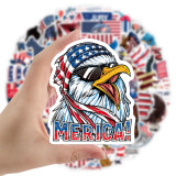 50 new American Independence Day graffiti stickers waterproof luggage laptop scooter removable stickers
