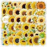 50 pieces of sunflower children's cartoon stickers, mobile phone computer water cup decoration stickers, waterproof stationery creative stickers