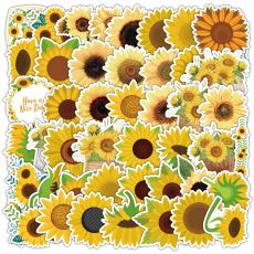 50 pieces of sunflower children's cartoon stickers, mobile phone computer water cup decoration stickers, waterproof stationery creative stickers