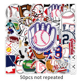 50 baseball graffiti stickers, personalized sports stickers, sports DIY skateboard luggage stickers, waterproof
