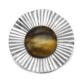 stainless steel Stripe  Agate snap buttons Natural stone DIY  fit 20mm snap button charms