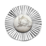 stainless steel Stripe  Agate snap buttons Natural stone DIY  fit 20mm snap button charms