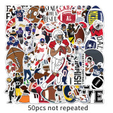 50 rugby graffiti stickers, sports stickers, DIY skateboard luggage stickers, waterproof