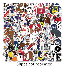 50 rugby graffiti stickers, sports stickers, DIY skateboard luggage stickers, waterproof