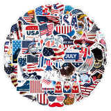 50 new American Independence Day graffiti stickers waterproof luggage laptop scooter removable stickers