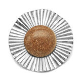 stainless steel Stripe  Agate snap buttons Natural stone DIY  fit 20mm snap button charms
