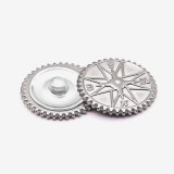 25MM stainless steel compass Metal snap button charms