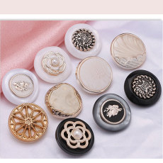 23MM love Flower Pearl Electroplated plastic resin snap button charms