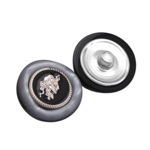 23MM love Flower Pearl Electroplated plastic resin snap button charms