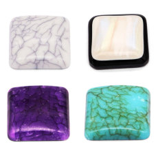 20MM Marbling square resin snap button charms