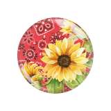 20MM Flower pattern Print glass snap button charms