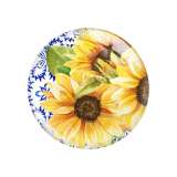 20MM Flower pattern Print glass snap button charms