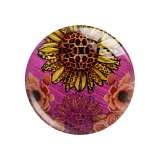 20MM sunflower Flower pattern Print glass snap button charms