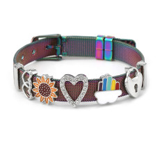 5 styles DIY Sunflowers love clouds stainless steel 10MM strap bracelet