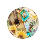 20MM Flower pattern Print glass snap button charms