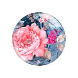 20MM Flower pattern Print glass snap button charms