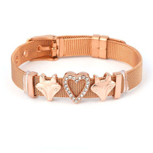 3 styles DIY Love Fox stainless steel 10MM strap bracelet