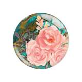 20MM Flower pattern Print glass snap button charms