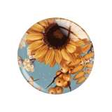 20MM sunflower Flower pattern Print glass snap button charms