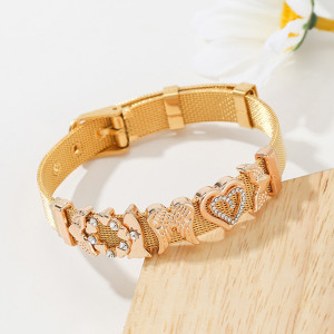 3 styles DIY love wing stainless steel 10MM strap bracelet