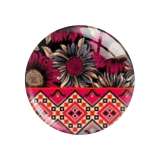 20MM sunflower Flower pattern Print glass snap button charms