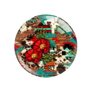 20MM cactus Pig lamb tiger Print glass snap button charms