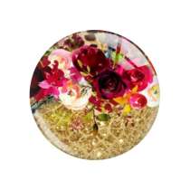 20MM Flower Rose girl Print glass snap button charms