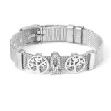 3 styles DIY Life Tree Fish stainless steel 10MM strap bracelet