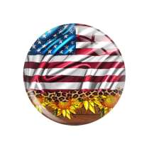 20MM USA Flag sunflower Print glass snap button charms