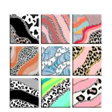 10pcs/set  love Cat Dog color  Artistic pattern  Print 20MM Square Glass Snaps buttons