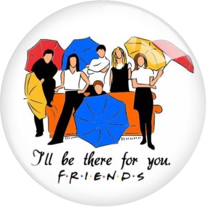 20MM friends Print glass snap button charms