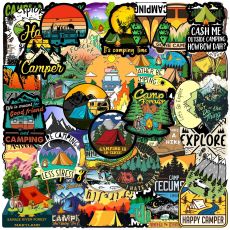 50 outdoor camping graffiti stickers, car phone, skateboard, water cup decorative stickers, waterproof