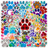 50 animal paw prints, paw graffiti stickers, laptops, electric scooters, waterproof decorations, waterproof stickers