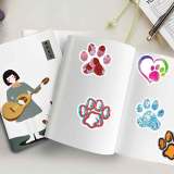 50 animal paw prints, paw graffiti stickers, laptops, electric scooters, waterproof decorations, waterproof stickers