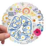 50 Daisy Graffiti Waterproof Stickers Car Luggage, Notebook, Scooter, Water Cup Stickers