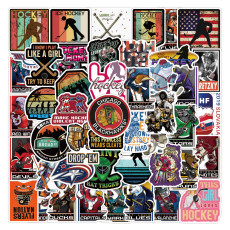 50 pieces of non repeating hockey graffiti stickers, car luggage, laptop, water cup waterproof stickers