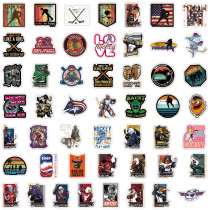50 pieces of non repeating hockey graffiti stickers, car luggage, laptop, water cup waterproof stickers