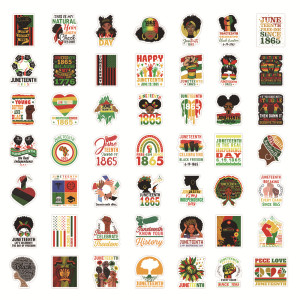 100 Black June Festival Juneenth Graffiti Stickers Car Luggage Water Cup Waterproof Stickers