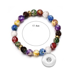 Colored natural agate Bracelet fit  20MM Snaps button jewelry wholesale