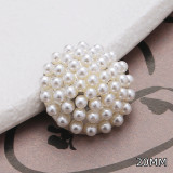 23MM flower metal Pearl Rhinestones snap button charms