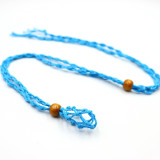 Woven Raw Stone Natural Stone Pendant Net Pocket Necklace Handmade Adjustable Necklace Rope