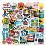 50 Hawaiian waterproof cartoon summer surfing ins decoration computer luggage beach stickers