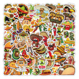 60 Mexican Food Festival Graffiti Stickers Scooter DIY Waterproof Children's Reward Stickers