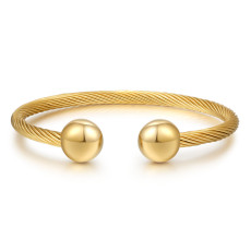Stainless steel ball twill wire rope opening adjustable bracelet