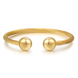 Stainless steel ball twill wire rope opening adjustable bracelet